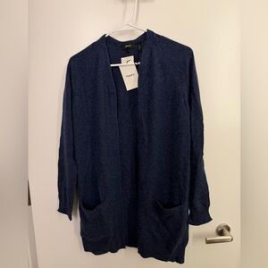NWT Theory Deep Blue Open Front Cashmere Cardigan